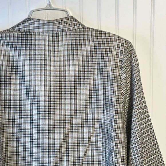 Vintage Alice Stuart One Button Blazer Jacket Women's size X-Large Tan Check - Picture 10 of 12